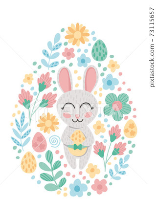 Easter cute vector illustration 73115657