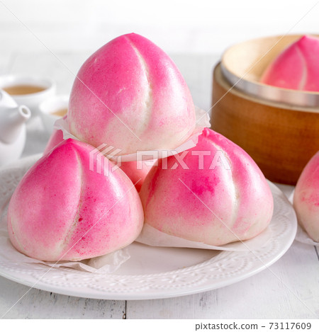 壽桃 長壽 饅頭 Chinese peach birthday bun 誕生祝いのモモ 長生きモモ 73117609
