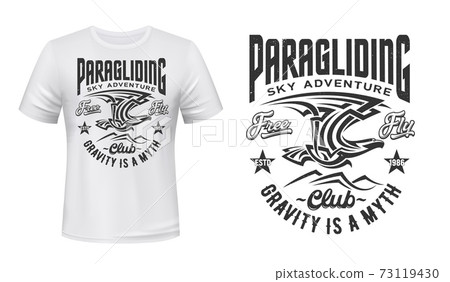 Paragliding club t-shirt vector print with eagle Paragliding club t-shirt vector print with eagle 73119430
