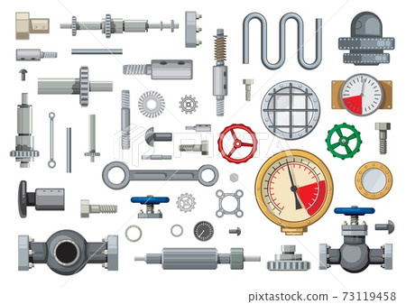 Mechanisms engineering spare parts cartoon vector 73119458