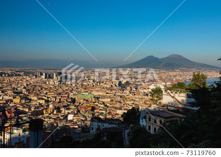 Cityscape of Naples and Mount Vesuvius seen from Castel Sant'Elmo, Italy Cityscape of Naples and Mount Vesuvius seen from Castel Sant'Elmo, Italy 73119760