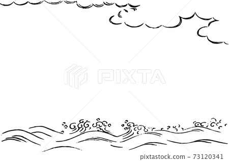 雲和波的裝飾框架 73120341