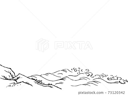 岩牆和海浪（左下方） 73120342