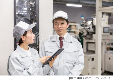 People working in the factory Confidential area image 73120603