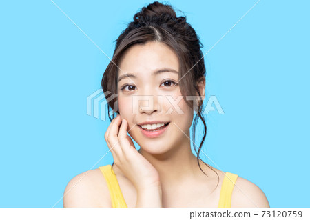 Beauty image skin care blue background Beauty image skin care blue background 73120759