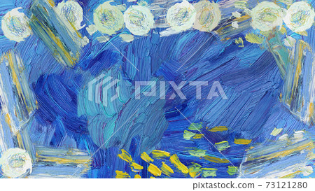 Abstract blue oil painting texture Close up Abstract blue oil painting texture Close up 73121280
