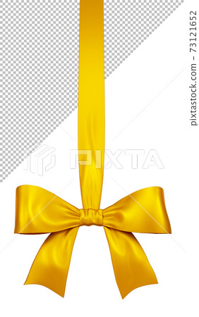 閃亮的黃色絲綢絲帶鴉 73121652