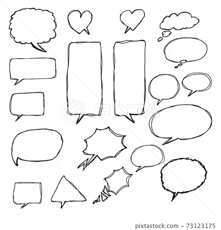 Speech Bubble hand drawn vector by ink 73123175