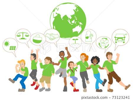 People from multinational teams doing eco activities 73123241