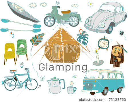 Illustration vector material of various glamps of fashionable glamping 73123760