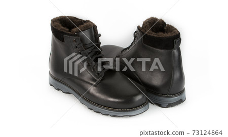 children's black orthopedic shoes on a white background 73124864