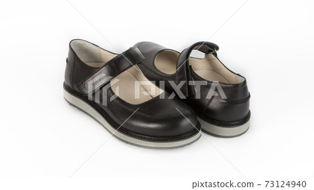 children's black orthopedic sandals on a white background 73124940