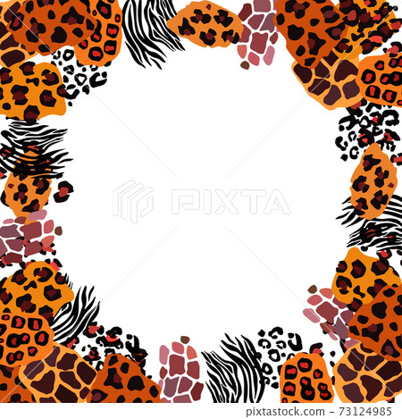 Animal vector frame. Abstract border on white background 73124985
