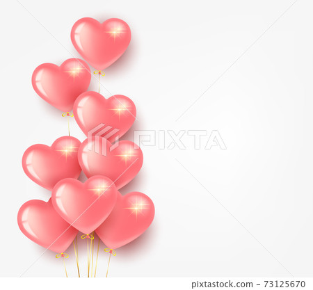 Pink balls hearts Pink balls hearts 73125670