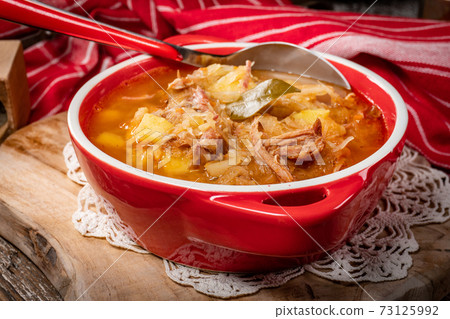 Traditional russian sour cabbage soup Traditional russian sour cabbage soup 73125992