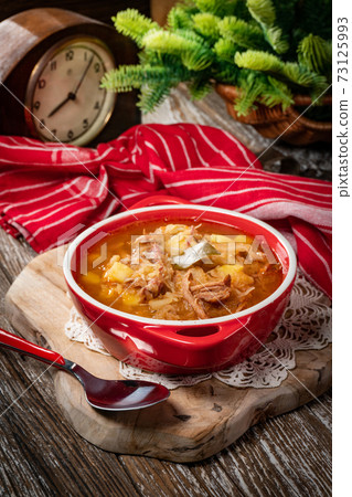 Traditional russian sour cabbage soup Traditional russian sour cabbage soup 73125993