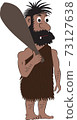 vector caricature of primitive man 73127638
