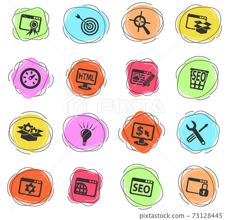 seo and development icon set seo and development icon set 73128445