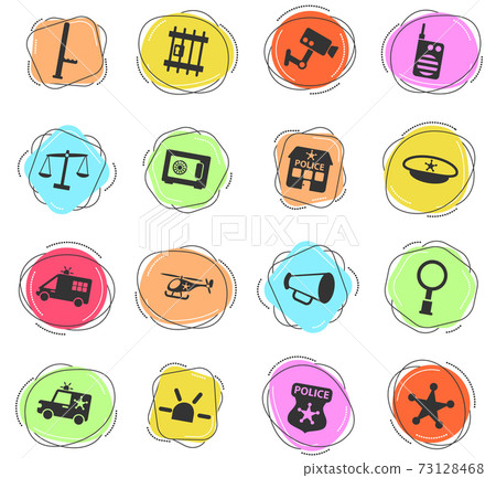 police department icon set police department icon set 73128468