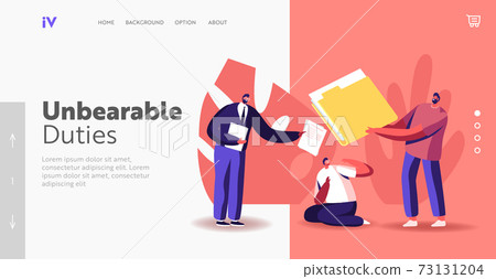 Job Burdens Landing Page Template. Confused Businessman Character Sitting on Ground Pressed with Colleagues Opinion Job Burdens Landing Page Template. Confused Businessman Character Sitting on Ground Pressed with Colleagues Opinion 73131204