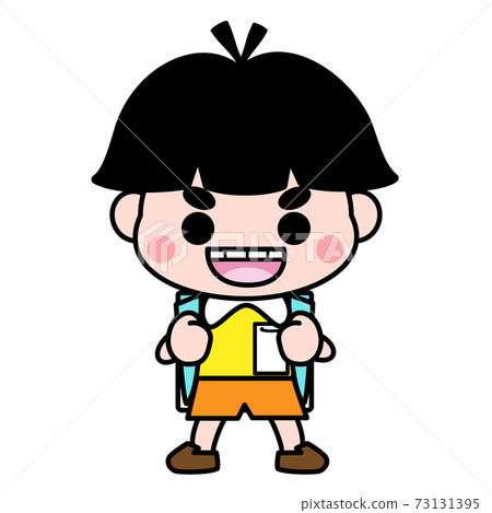 小學男孩男孩可愛插畫素材3 73131395