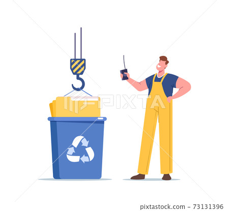 Data Recovery Service, Backup and Protection, Concept. Tiny Male Character in Worker Uniform Managing Construction Crane Data Recovery Service, Backup and Protection, Concept. Tiny Male Character in Worker Uniform Managing Construction Crane 73131396