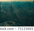 Aerial View of London Town on sunset 73133665