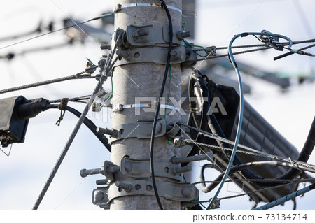 Electric wires and utility poles (up) 73134714