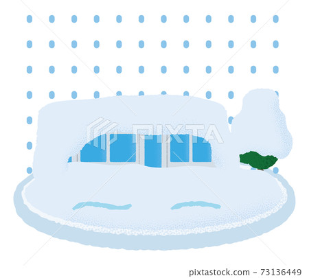 Vector illustration of a train suffering from heavy snow Vector illustration of a train suffering from heavy snow 73136449