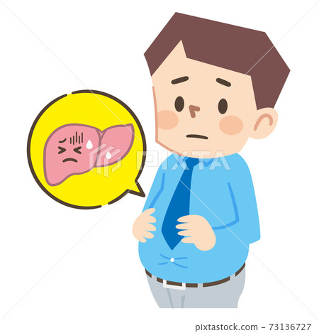 Obese man and weakened liver 73136727