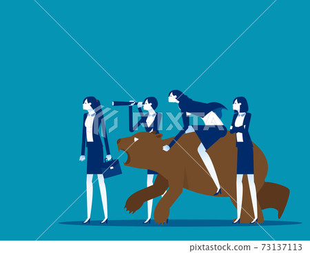 Business with bear market team. Stock market and exchange Business with bear market team. Stock market and exchange 73137113