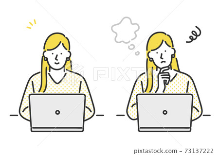 Illustration material of a woman operating a personal computer Illustration material of a woman operating a personal computer 73137222