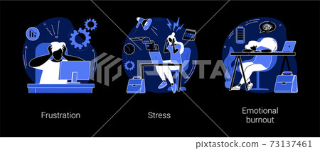 Mental disorder abstract concept vector illustrations. 73137461