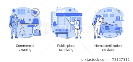 Covid19 virus spread control abstract concept vector illustrations. 73137511