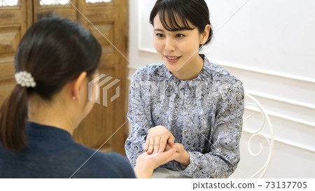 A woman fortune-telling A woman fortune-telling 73137705