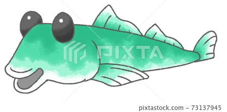 Watercolor-style deformed goby (turquoise) Watercolor-style deformed goby (turquoise) 73137945