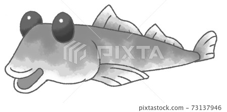 Watercolor-style deformed goby (gray) Watercolor-style deformed goby (gray) 73137946