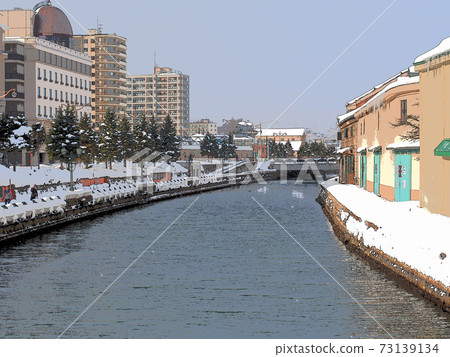Scenery from Otaru Canal Asakusa Bridge Town Park in winter Scenery from Otaru Canal Asakusa Bridge Town Park in winter 73139134