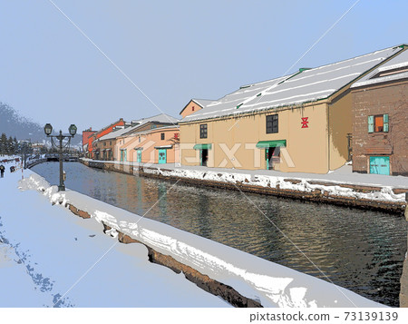 Scenery from Otaru Canal Asakusa Bridge Town Park in winter Scenery from Otaru Canal Asakusa Bridge Town Park in winter 73139139