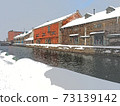 Scenery from the Otaru Canal walking path in winter 73139142