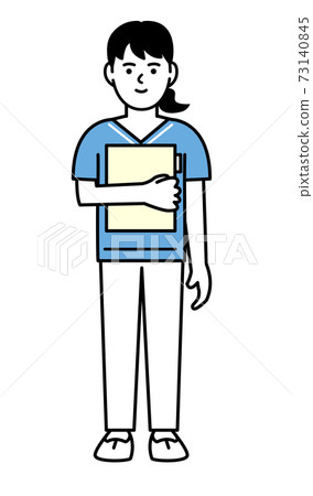 Nurse holding a medical record 73140845