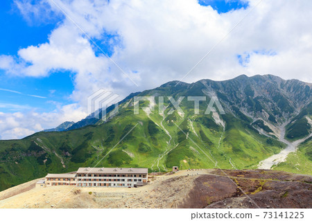 雄偉的立山山脈和Raichoso 73141225