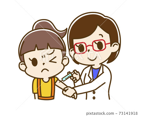 Girl vaccinated by a female doctor (patient) Girl vaccinated by a female doctor (patient) 73141918