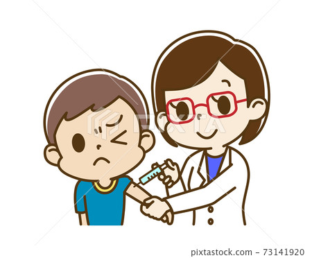 Boy vaccinated by a female doctor (patient) Boy vaccinated by a female doctor (patient) 73141920