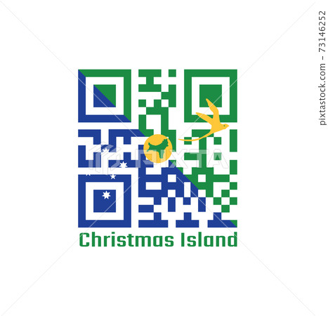 QR code set the color of Christmas Island flag. with text Christmas Island. 73146252