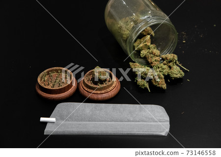 Joint, cannabis buds, grinder other smoking accessories Joint, cannabis buds, grinder other smoking accessories 73146558