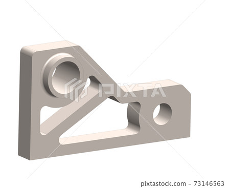 3d image of a cad mechanical part isolated on white 3d image of a cad mechanical part isolated on white 73146563