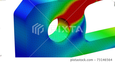 finite element stress analysis results - 3d illustration 73146564