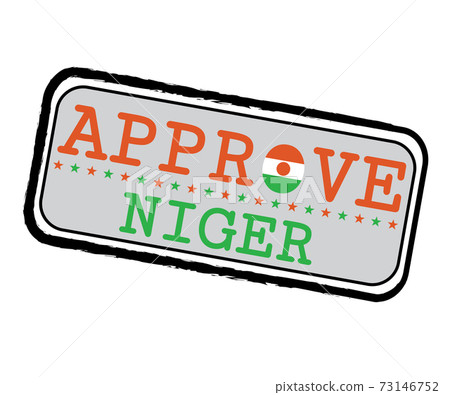Vector Stamp for Approve logo with Niger Flag in the shape of O and text Niger. Vector Stamp for Approve logo with Niger Flag in the shape of O and text Niger. 73146752