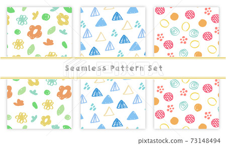 Scandinavian pattern seamless pattern set summer 73148494